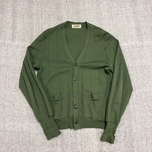 Vintage Kaiapoi Cardigan Mens Medium Green 1960s New Zealand